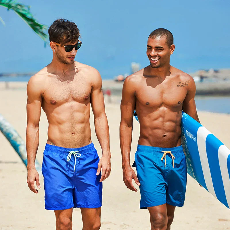 Herren-Badeshorts schnelltrocknend verstellbarer Bund praktische Taschen