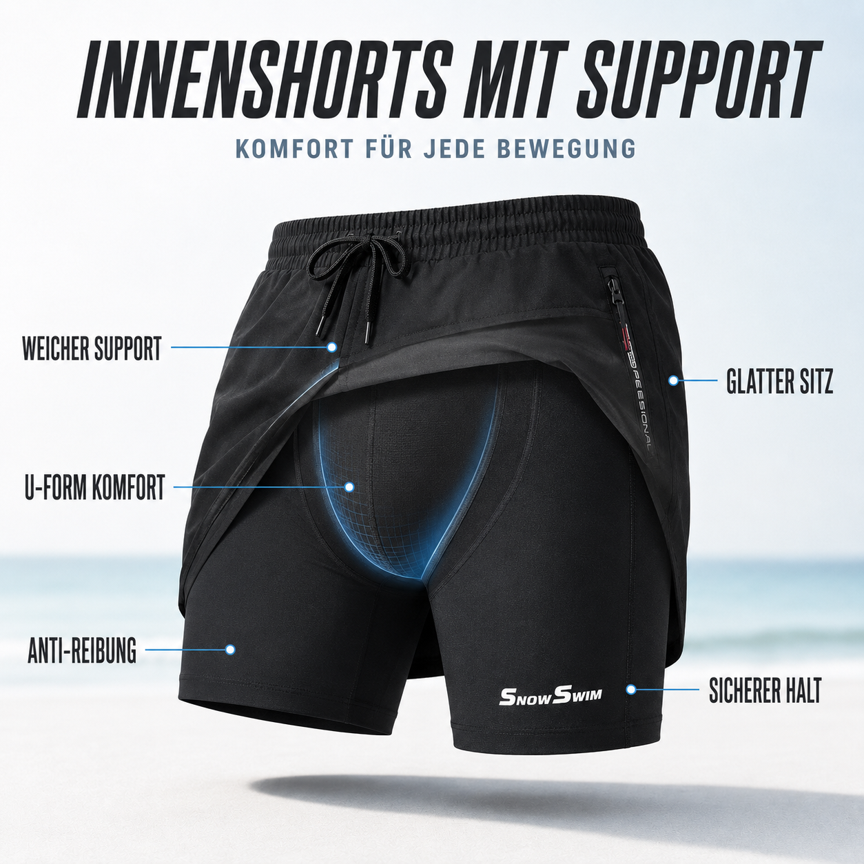 Nordspur | Mariswift Badeshorts mit Doppellage