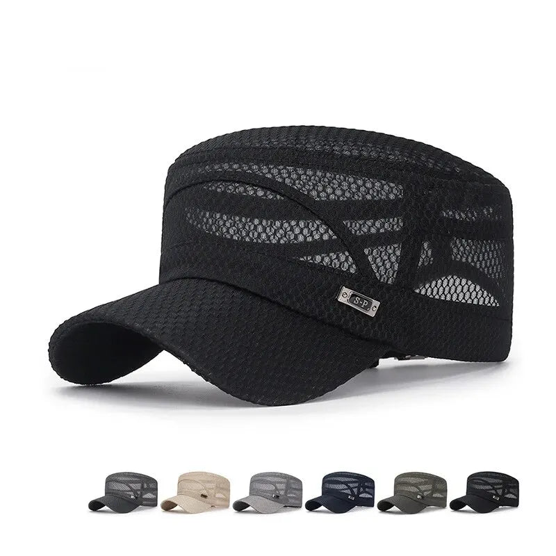 Mesh Flat-Top Kappe atmungsaktiv leicht für Sommer unisex