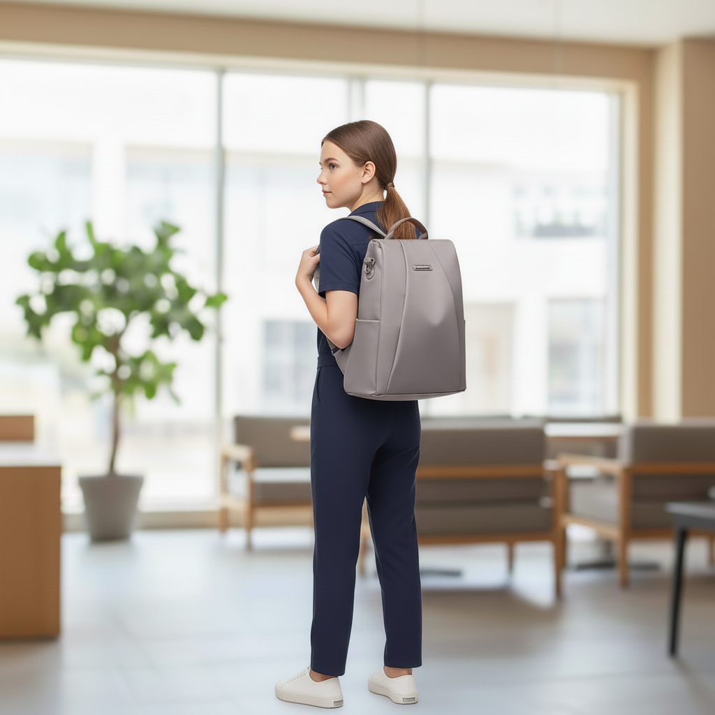 Multifunktions-Rucksack Damen Schultertasche Polyester strapazierfähig