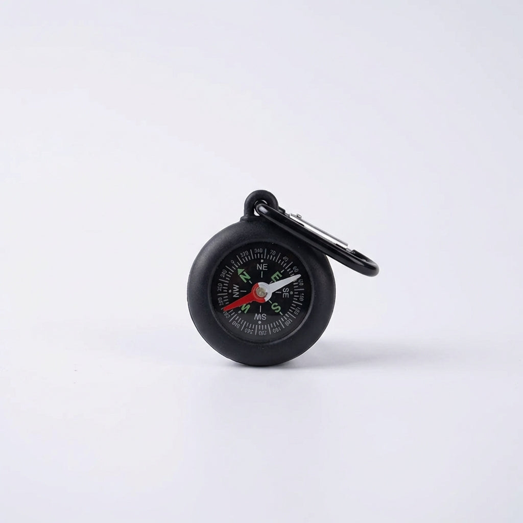 Kompaktkompass mit Karabiner Clip Befestigung, Schutzschale und kontrastreicher Anzeige