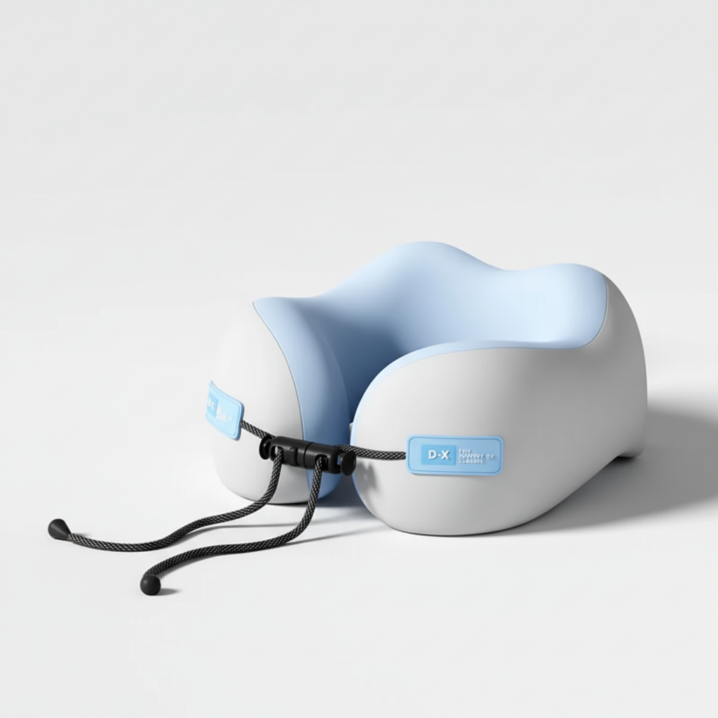 U-förmiges Nackenkissen Memory-Foam mit atmungsaktiver Polyesterhülle