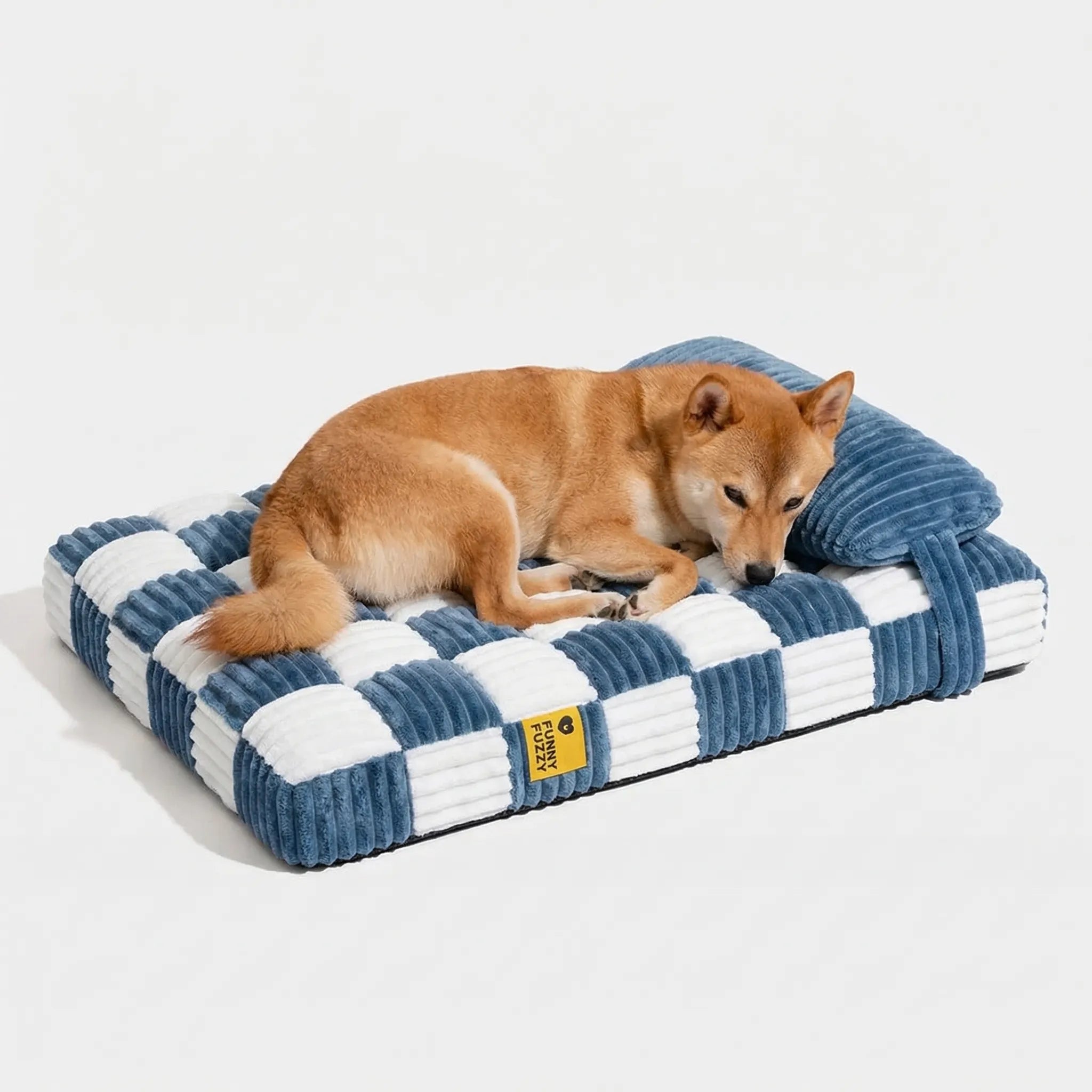 Orthopädisches Hundebett Plüsch mit Kissen für Gelenkentlastung
