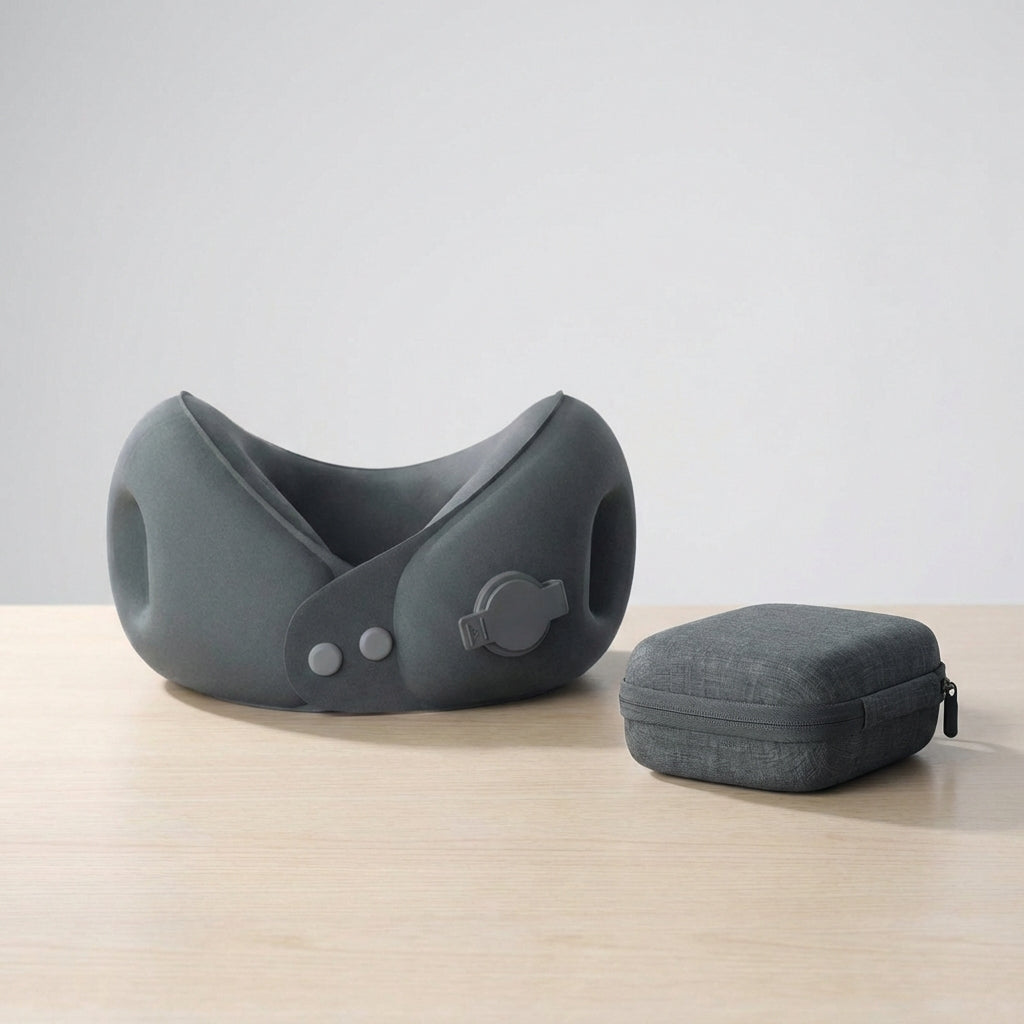 Aufblasbares Nackenkissen ergonomisch mit kompakter Transporttasche