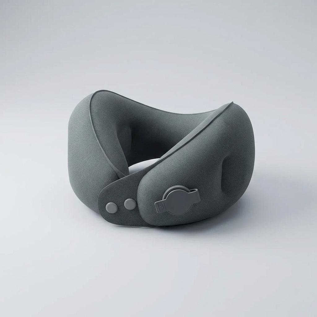 Aufblasbares Nackenkissen ergonomisch mit kompakter Transporttasche