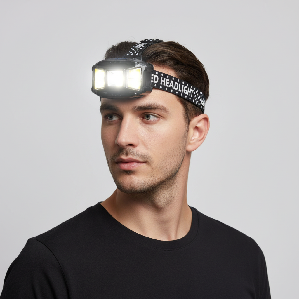 Stirnlampe aufladbar USB mit Rotlicht Nachtsicht verstellbar