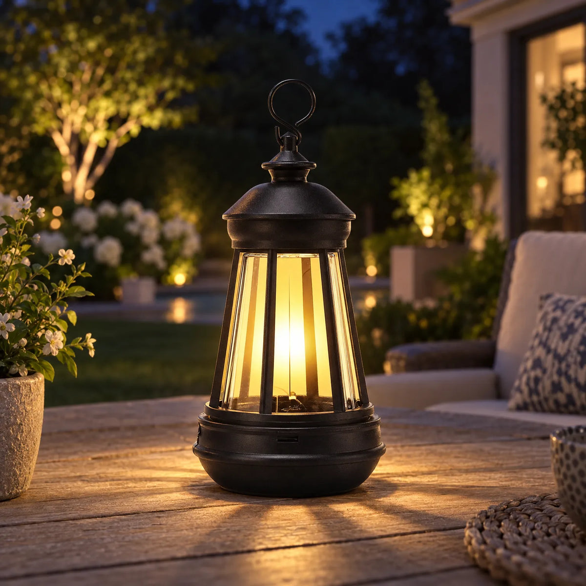 Gartenlaterne Retro mit Solarbeleuchtung wasserdicht warmweiß