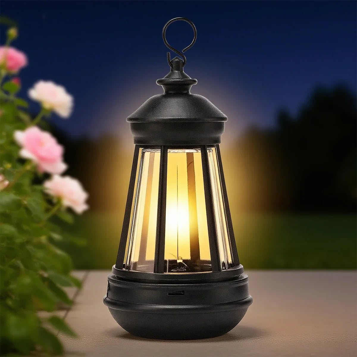Gartenlaterne Retro mit Solarbeleuchtung wasserdicht warmweiß