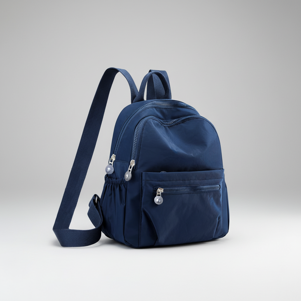Ultraleichter Nylon-Tagesrucksack mit organisierten Taschen und gepolsterten Griffen