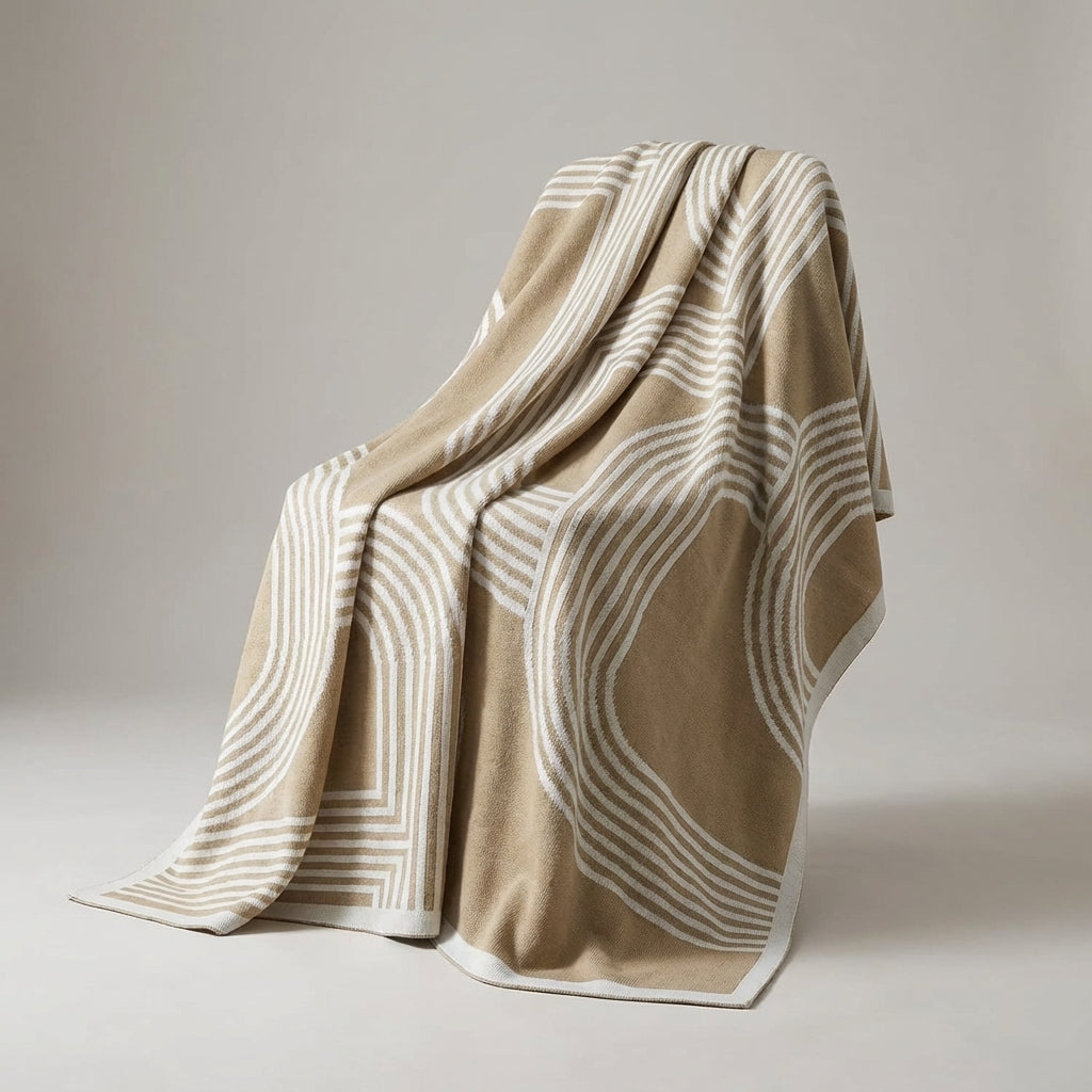 Modernes geometrisches Wurfplaid gestrickt mit warmem weichem Finish