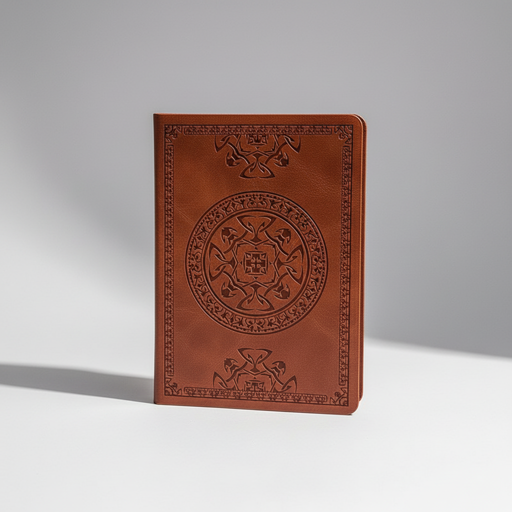 A6 Taschennotizbuch mit geprägtem Vintage-Umschlag glatte Seiten