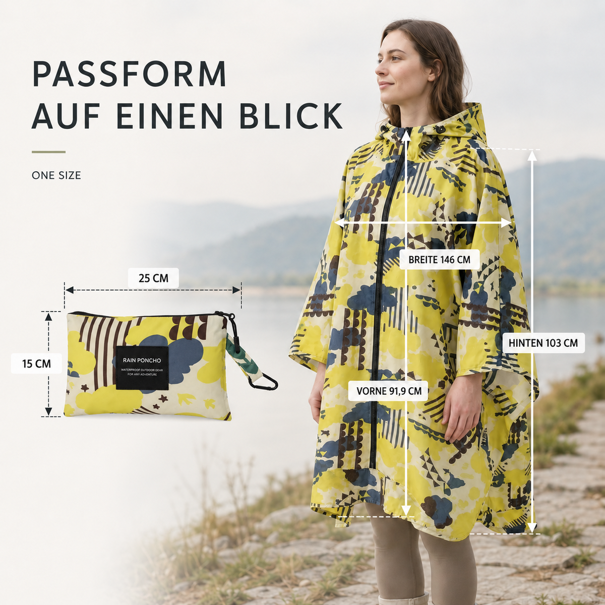 Nordspur | Nubis Weit Geschnittener Damen Regenponcho