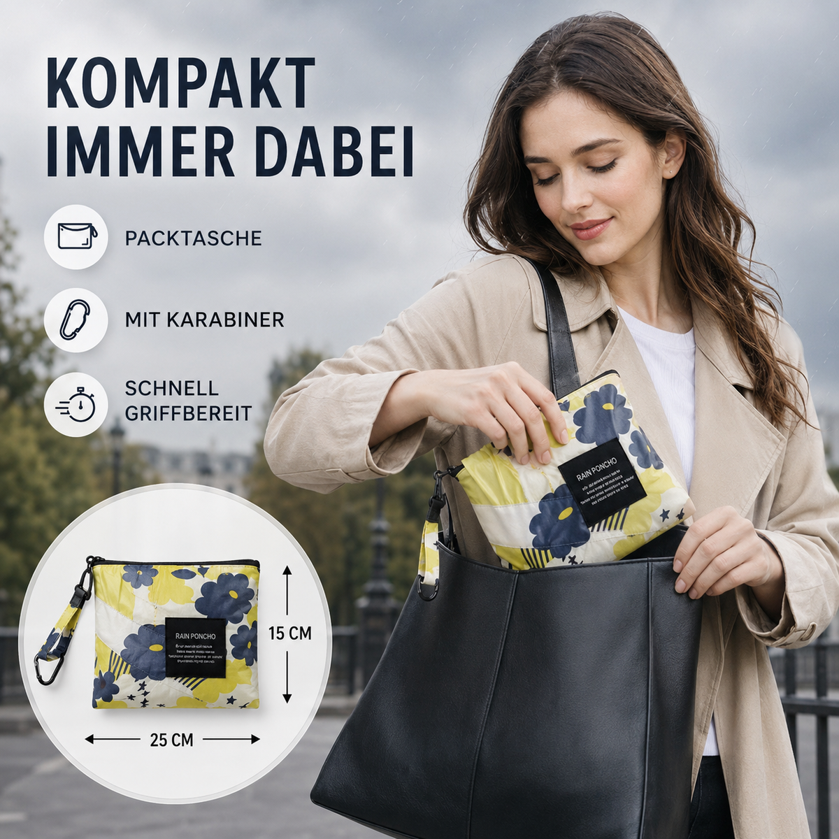 Nordspur | Nubis Weit Geschnittener Damen Regenponcho