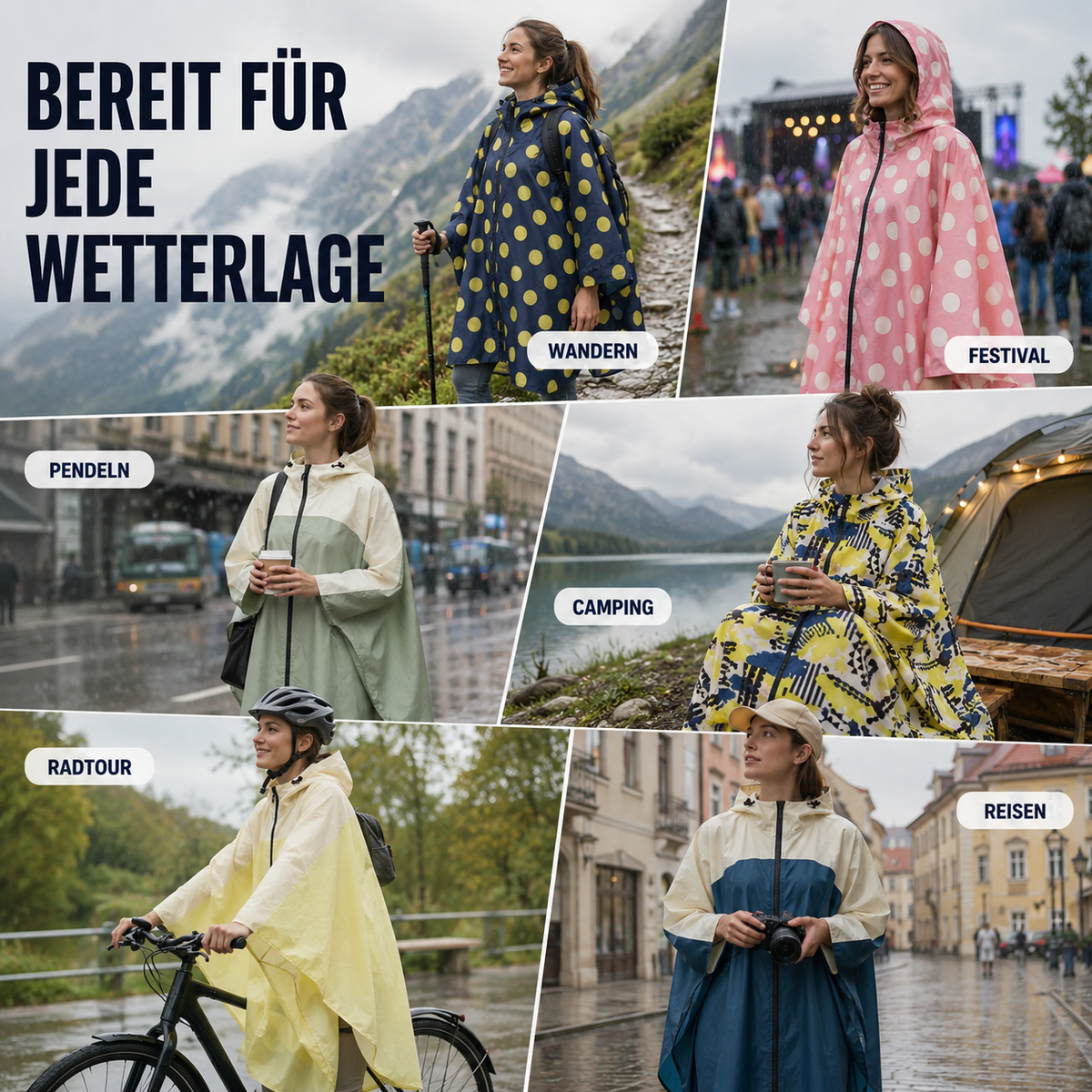 Nordspur | Nubis Weit Geschnittener Damen Regenponcho