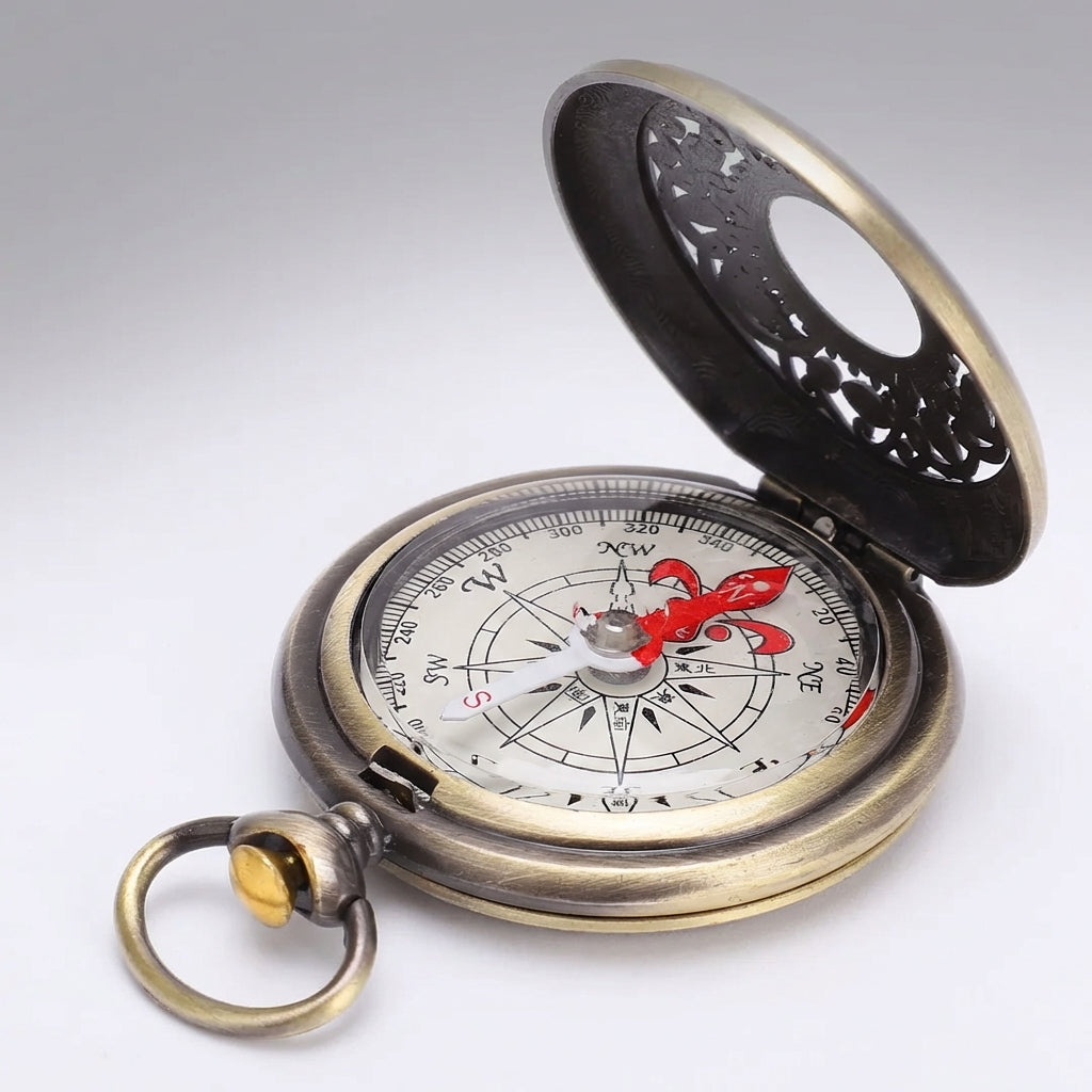 Taschenkompass mit Schutzdeckel und klarem Zifferblatt für Navigation