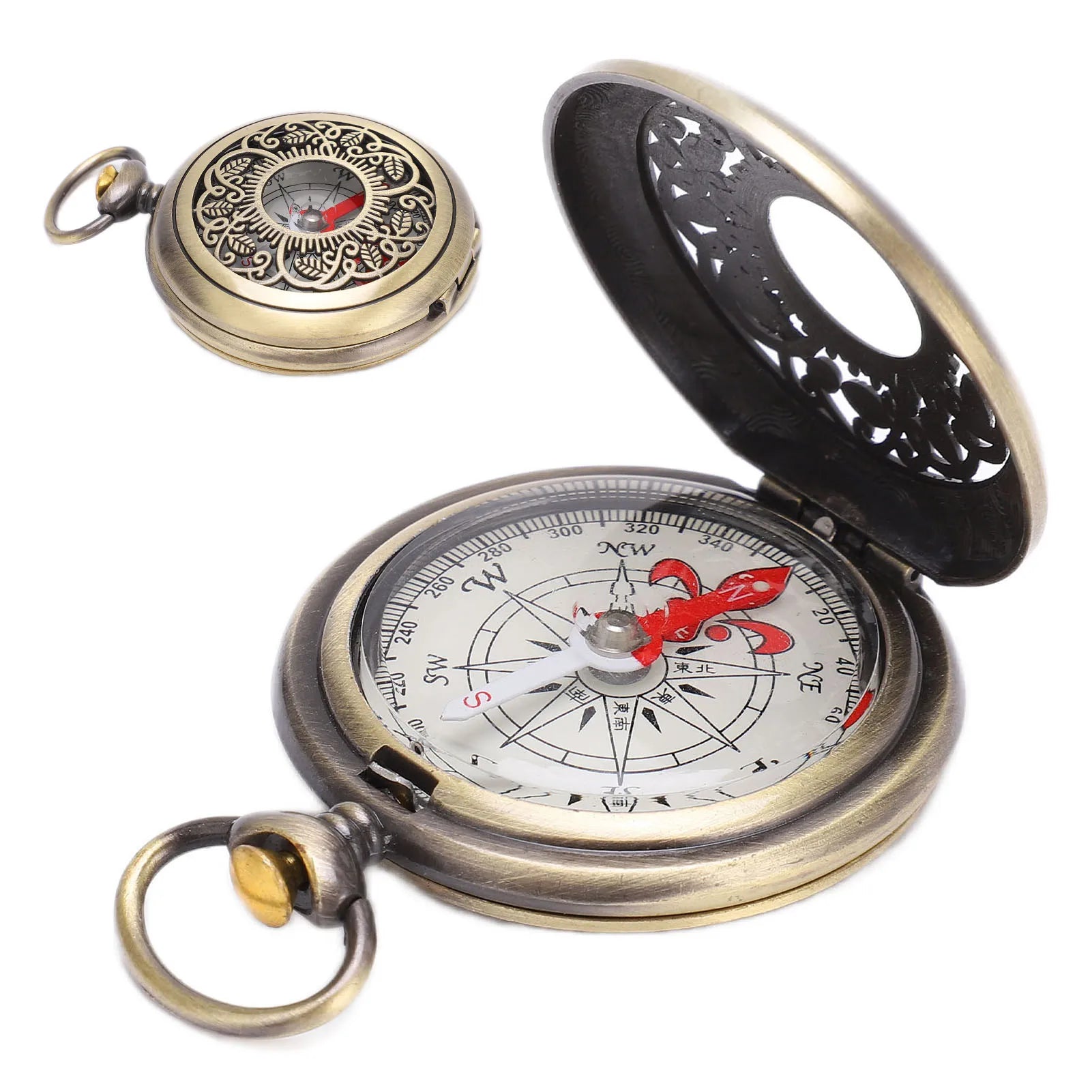 Taschenkompass mit Schutzdeckel und klarem Zifferblatt für Navigation