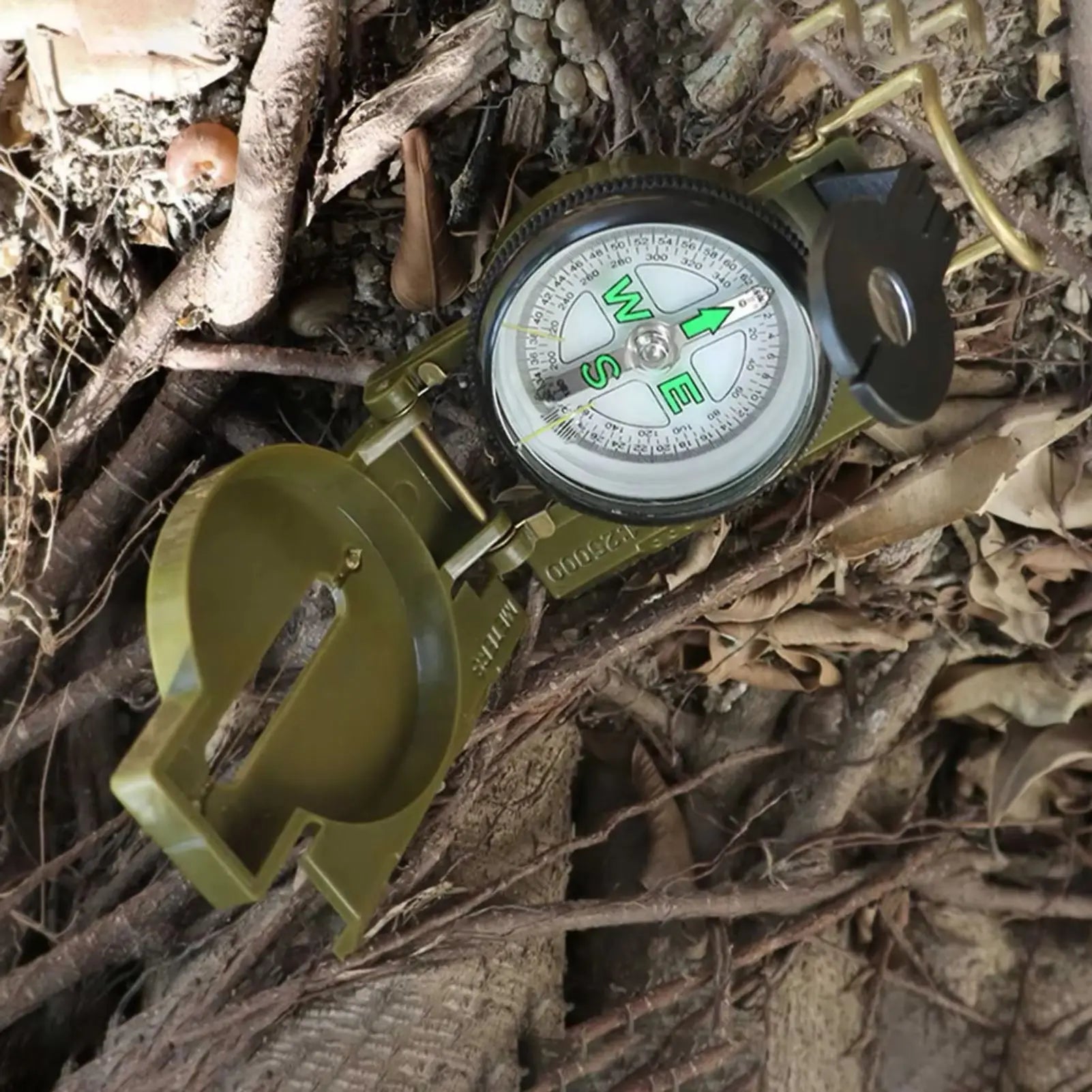 Feldkompass Linsensicht mit Phosphorzifferblatt für Wandern Navigation