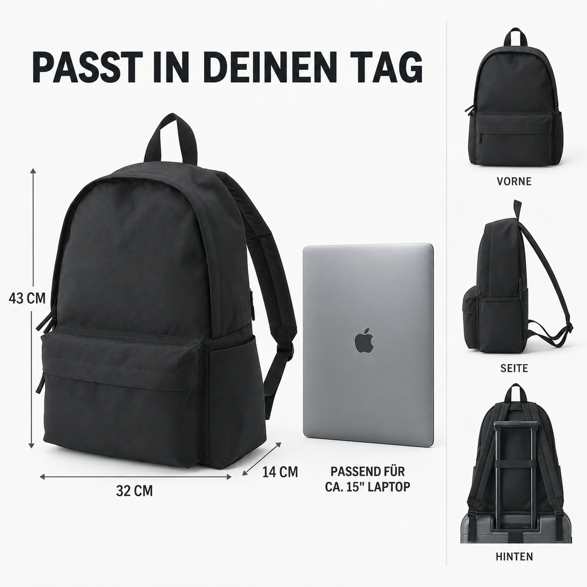 Nordspur | Packwell 18-Zoll Casual Alltags-Rucksack
