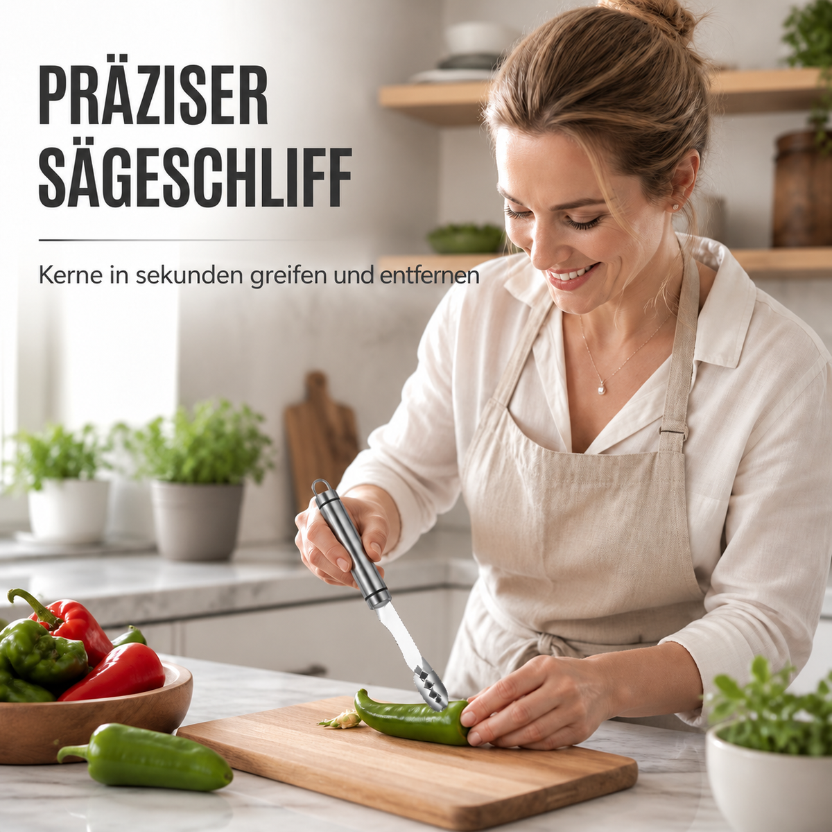 Nordspur | Paprikaentferner aus Edelstahl | Küchengerät zum Entkernen von Gemüse