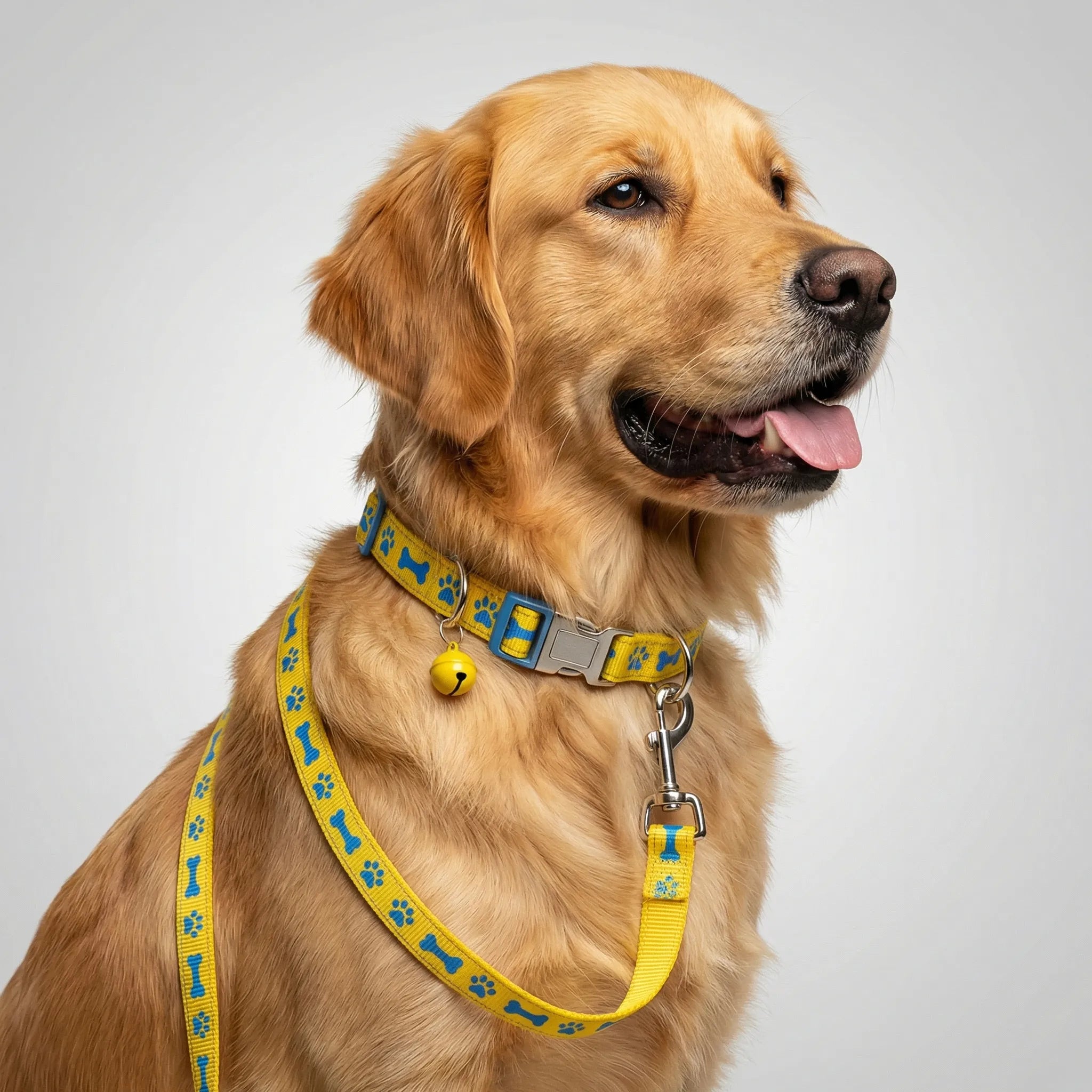 Halsband Leine Set für kleine Hunde Katzen mit Pfotenmuster