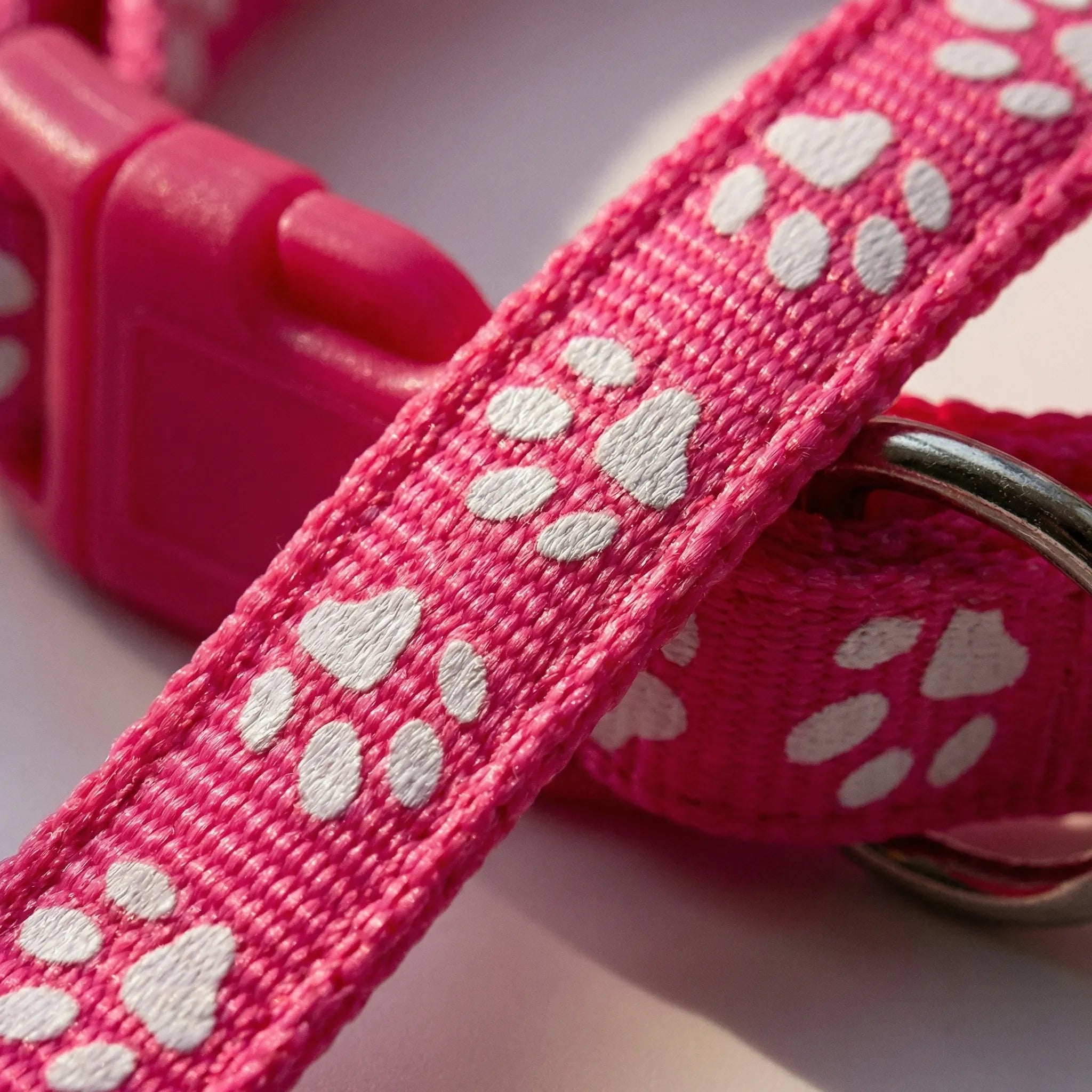 Halsband Leine Set für kleine Hunde Katzen mit Pfotenmuster