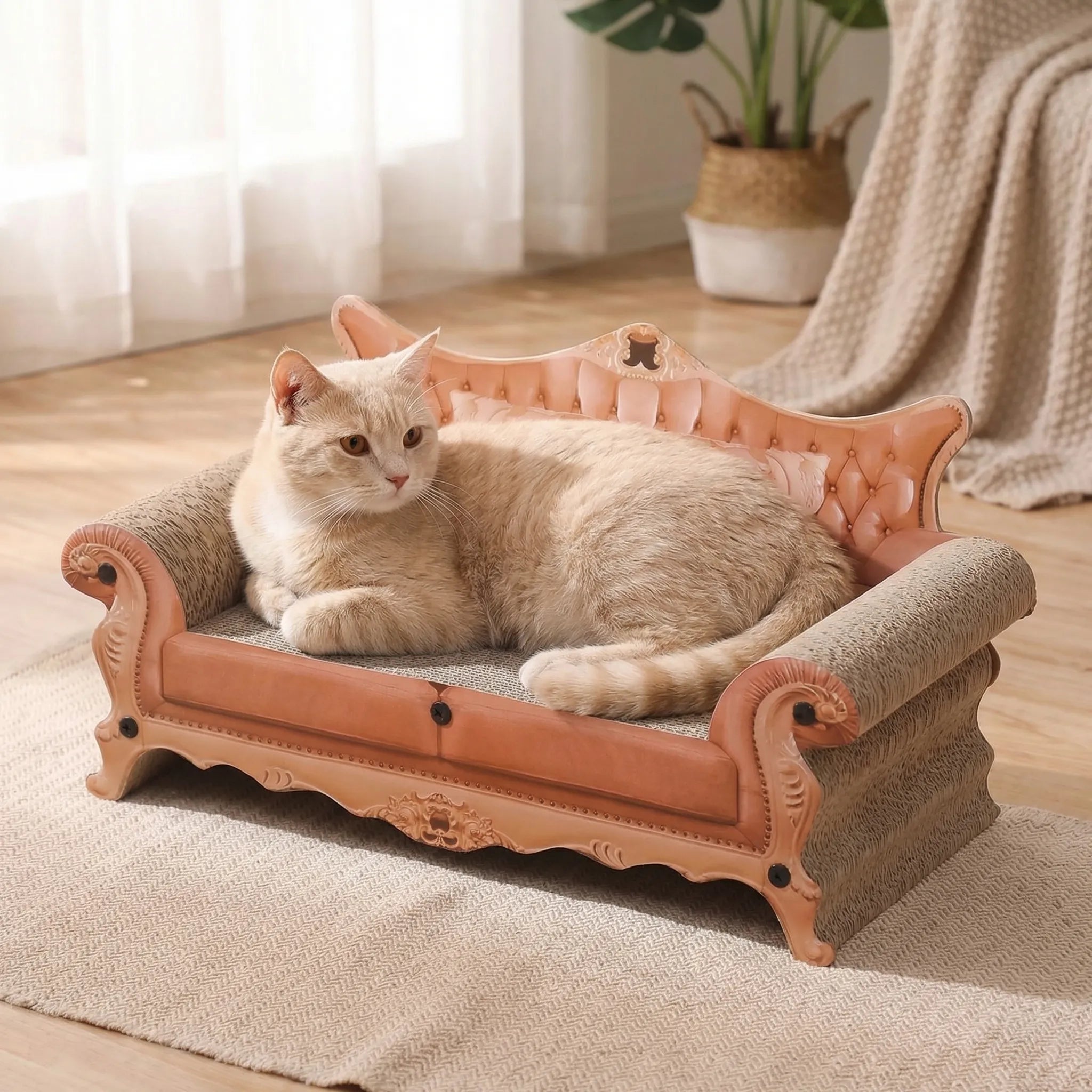 Katzenkratzbaum Sofa Chaiselongue mit Kratzflächen und Liegeplatz