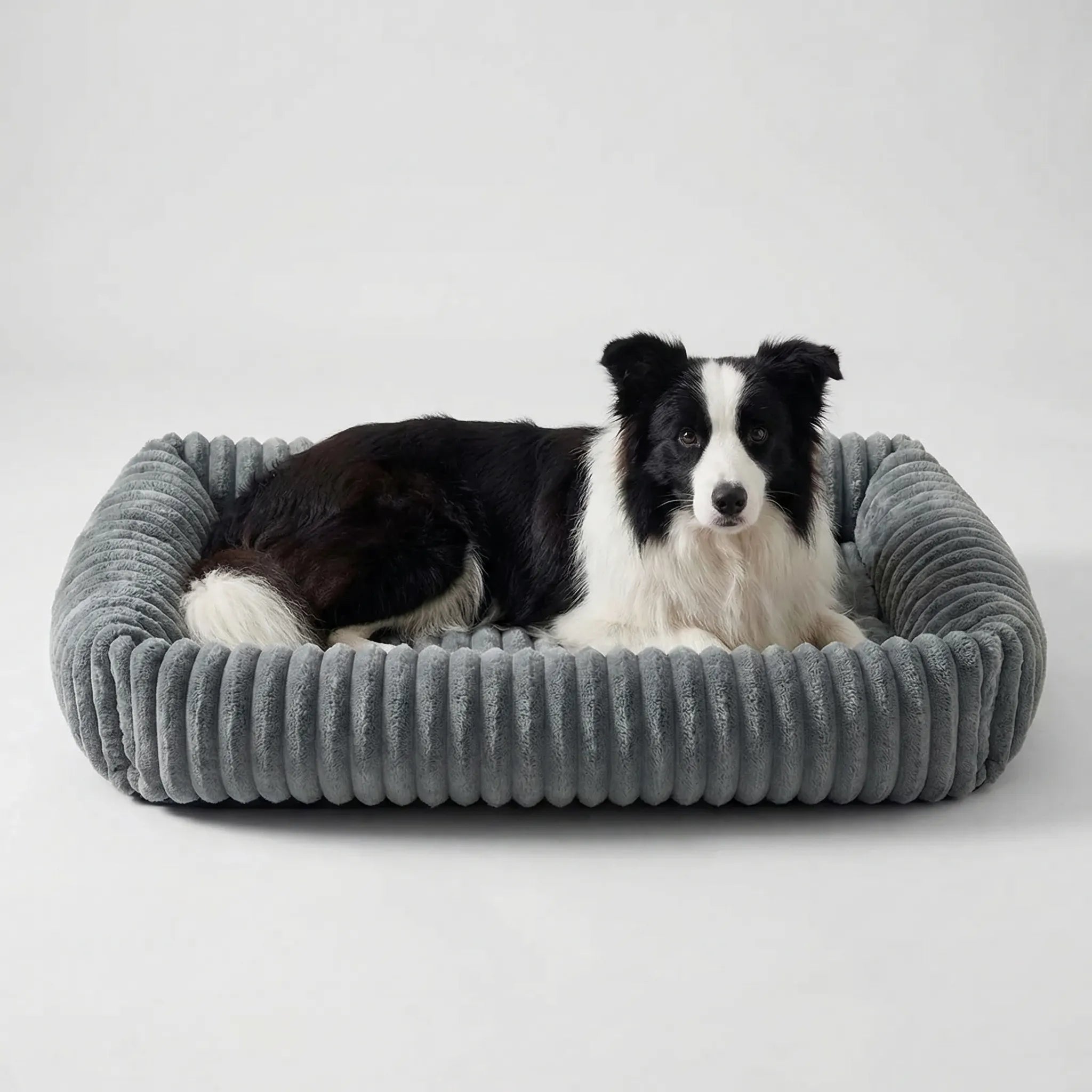 Orthopädisches Hundebett Plüsch für große Hunde mit erhöhtem Rand