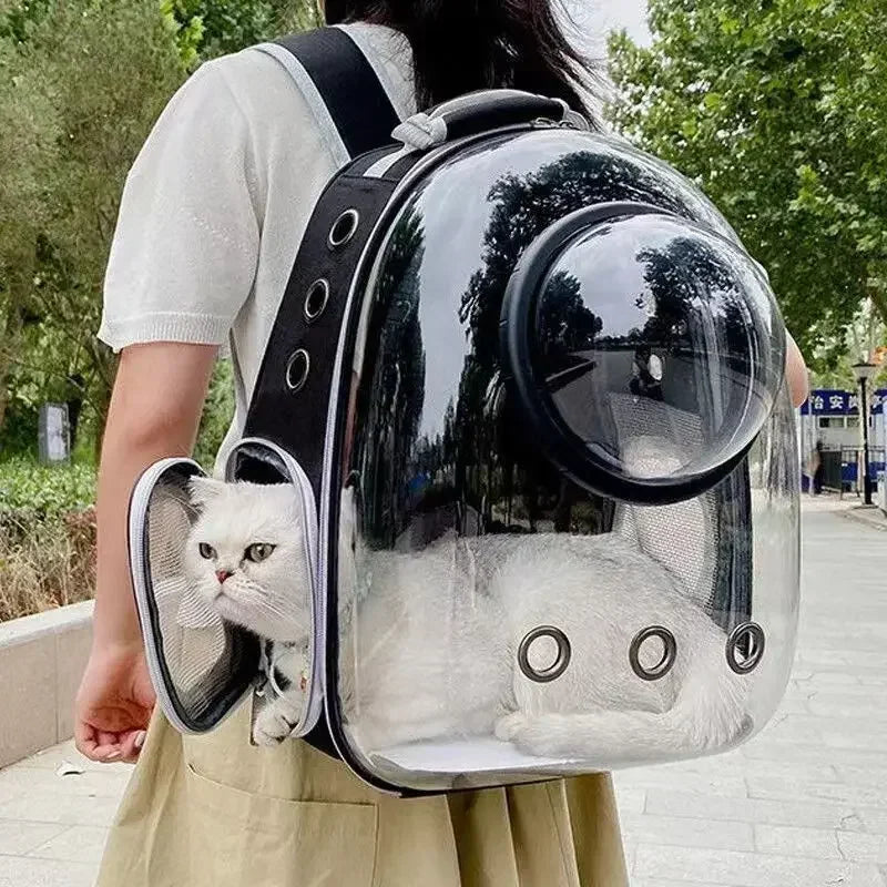 Haustierrucksack mit transparentem Blasenfenster atmungsaktiv