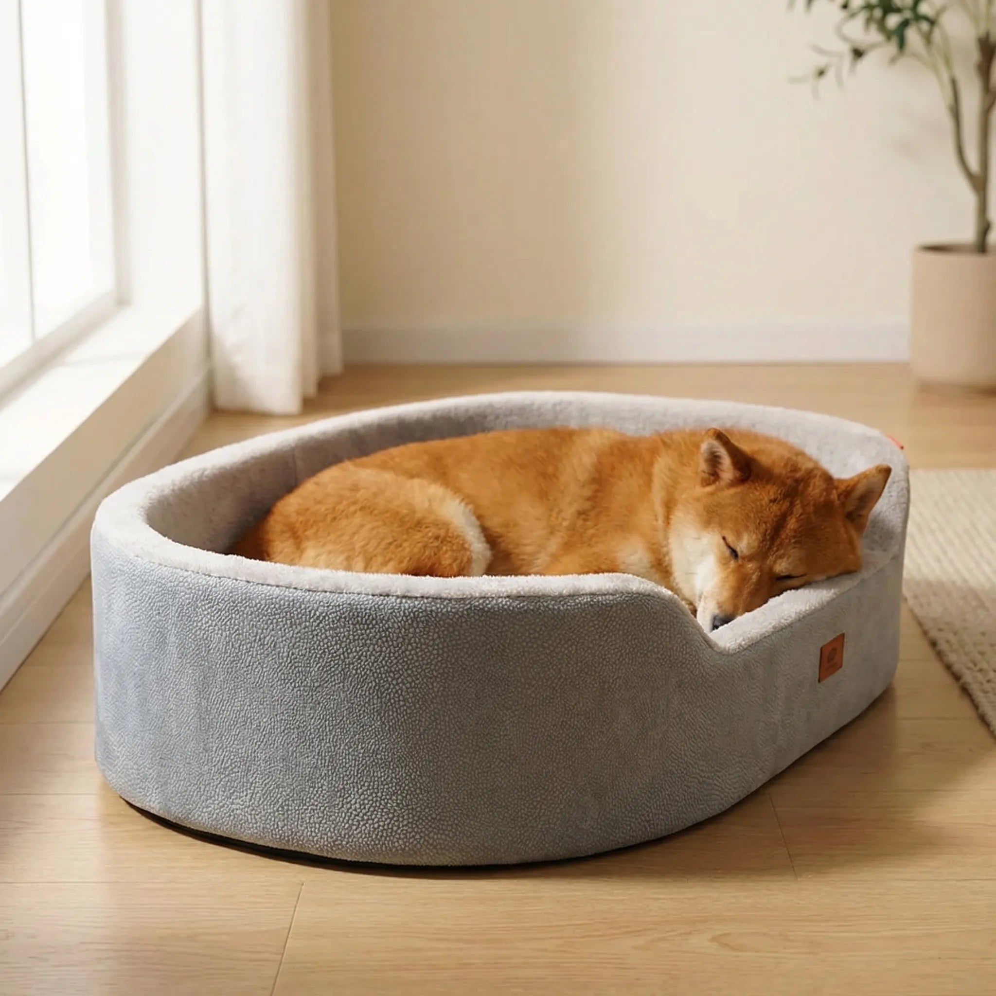 Orthopädisches Hundebett im Couch-Stil für große Hunde mit Plüschoberfläche