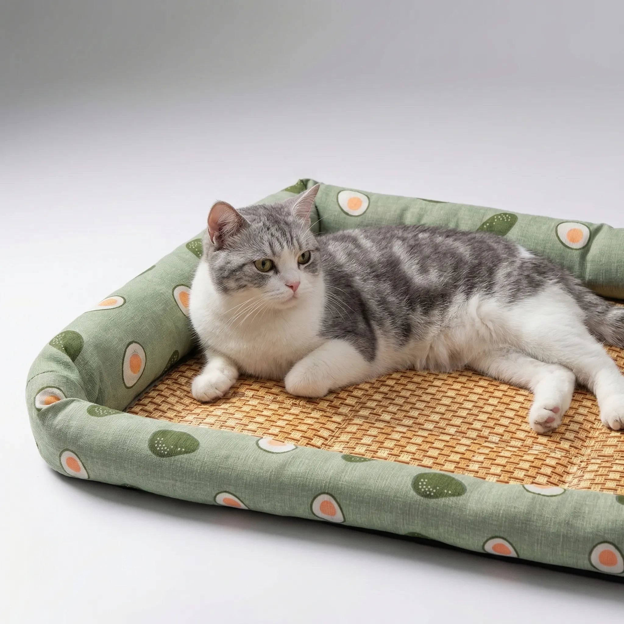 Gewebtes Rattan-Kühlbett für Haustiere, Hunde und Katzen