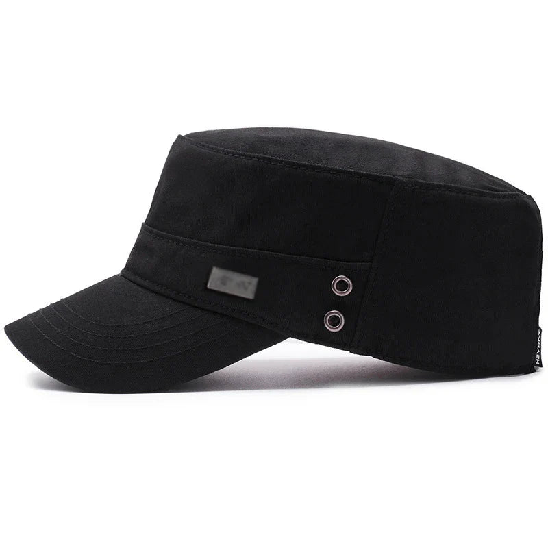 Flache Baseball Cap für Herren mit festem Schirm, atmungsaktiv