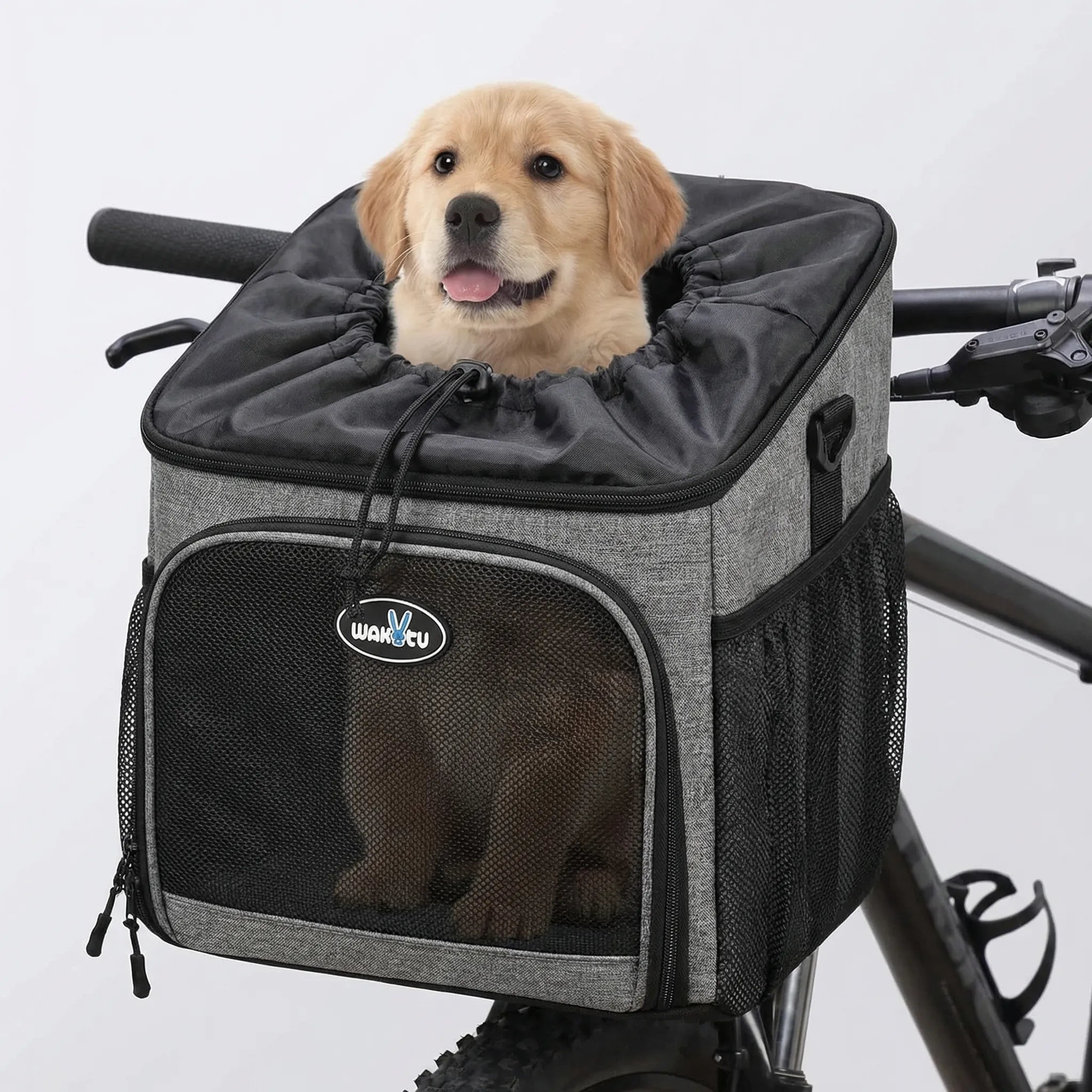 Fahrrad-Haustierkorb vorne atmungsaktiv gepolstert kleine Hunde