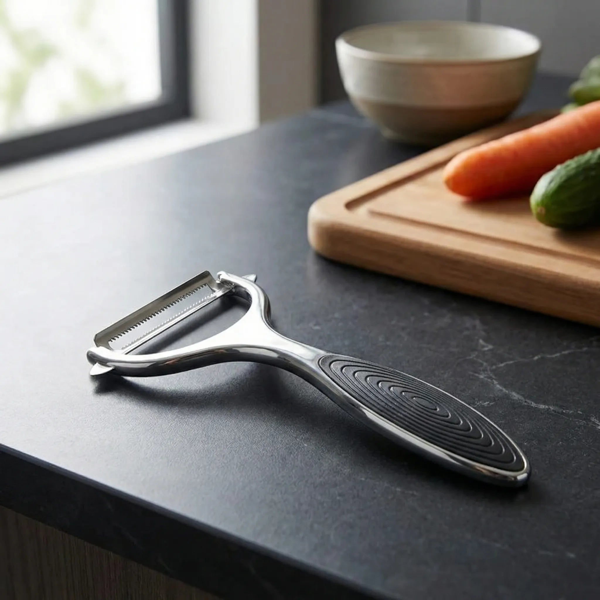 Y-förmiger Gemüseschäler mit Doppelklinge und ergonomischem Griff