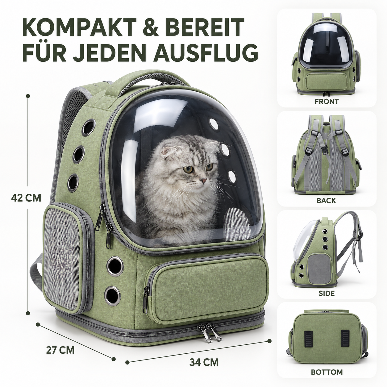 Nordspur | Petvoy Transparentes Fenster Haustier-Reiserucksack