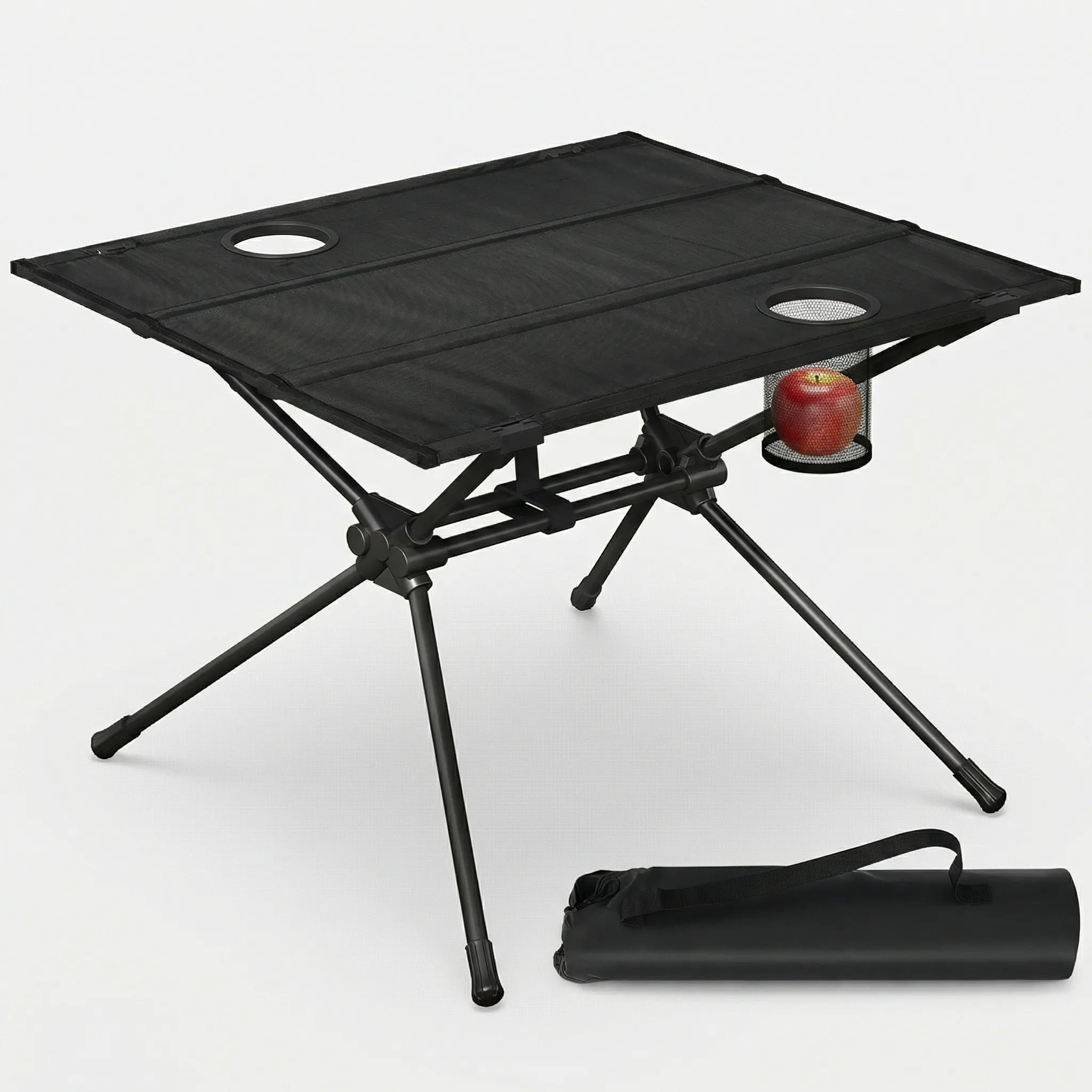 Picknick-Klapptisch mit integrierten Bechern und Tragetasche