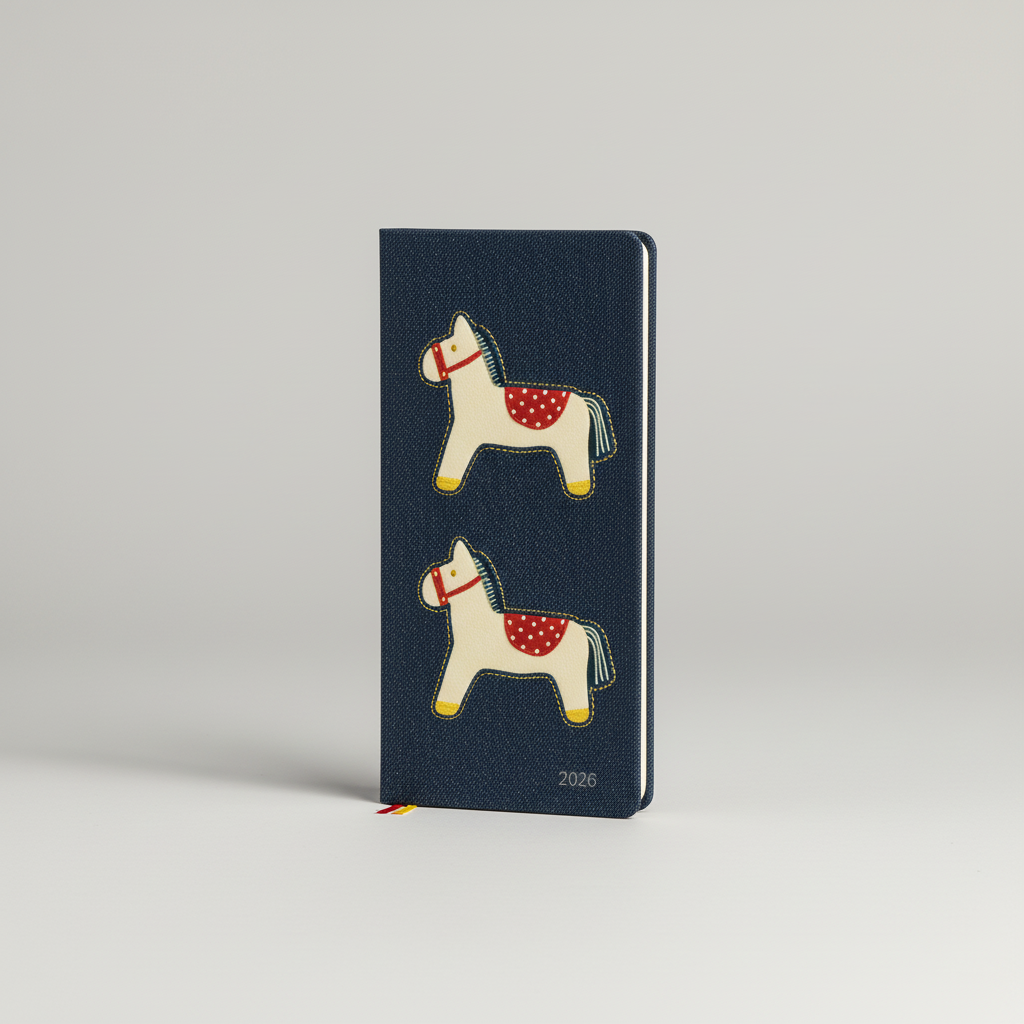 Schlanker Wochenplaner Taschenbuch mit Lesebändern und Notizbuchseiten