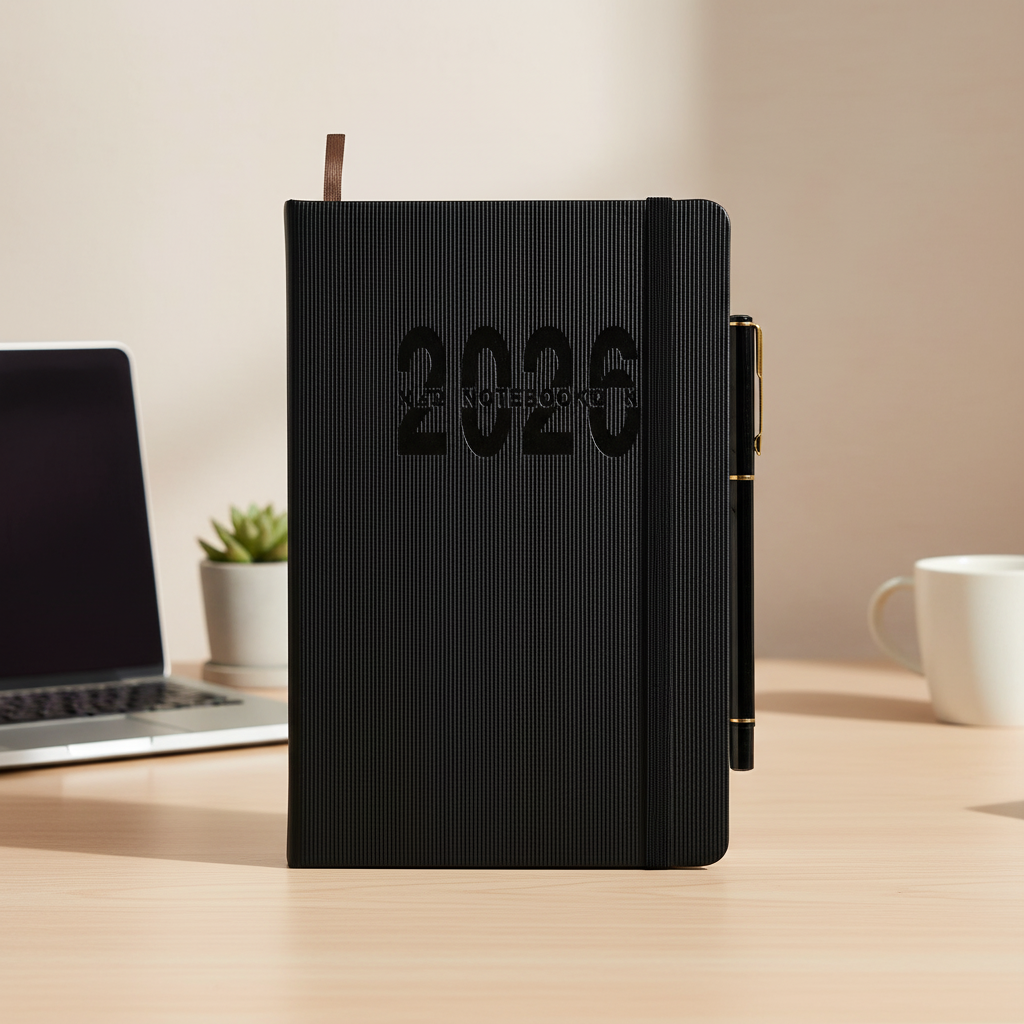 Dicker Tagesplaner Notizbuch mit Registerkarten und Gewohnheitstracker