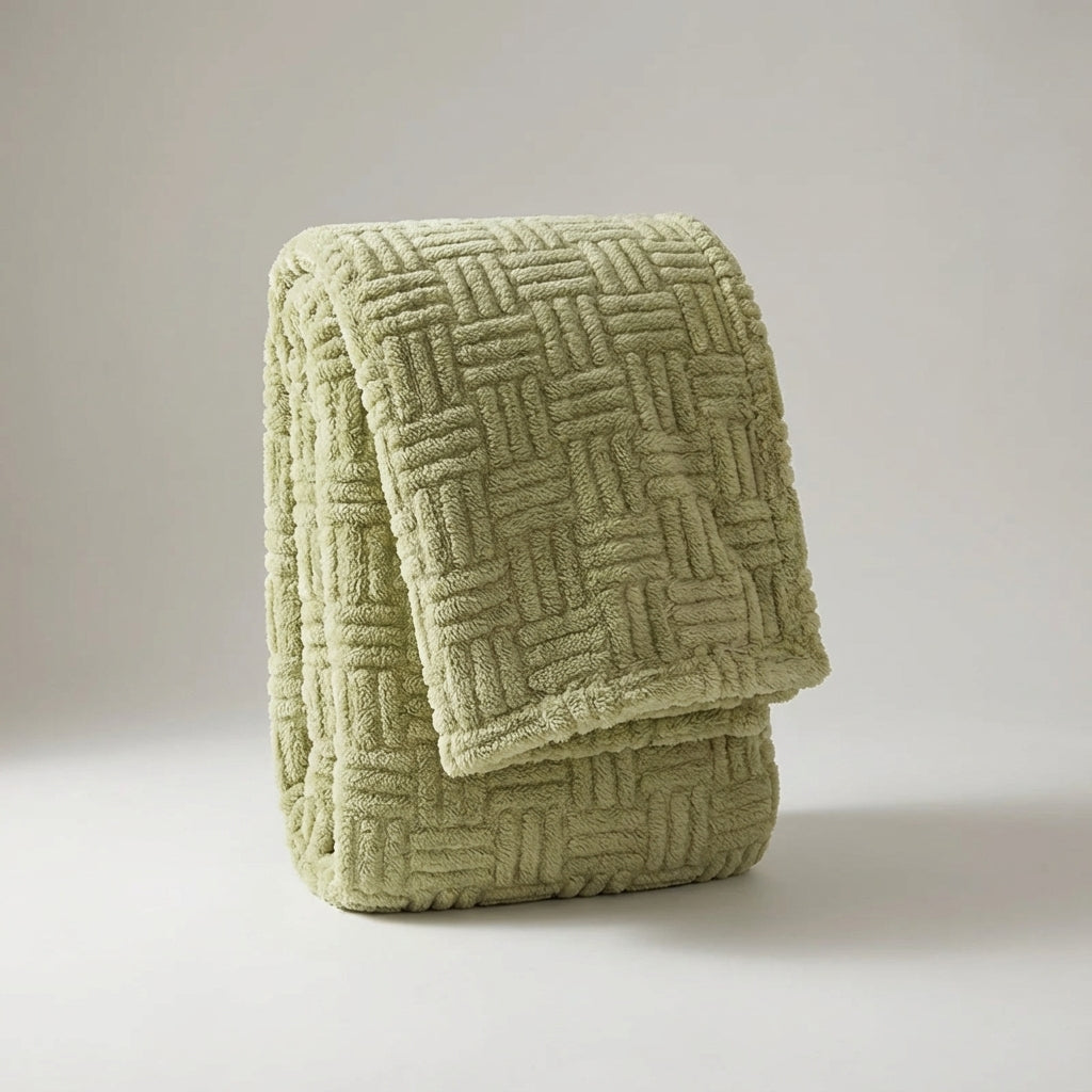 Wurfdecke mit wolkenweicher Jacquard-Textur und geometrischem Design