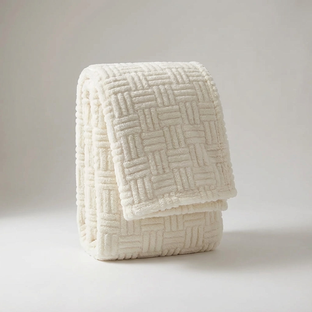 Wurfdecke mit wolkenweicher Jacquard-Textur und geometrischem Design