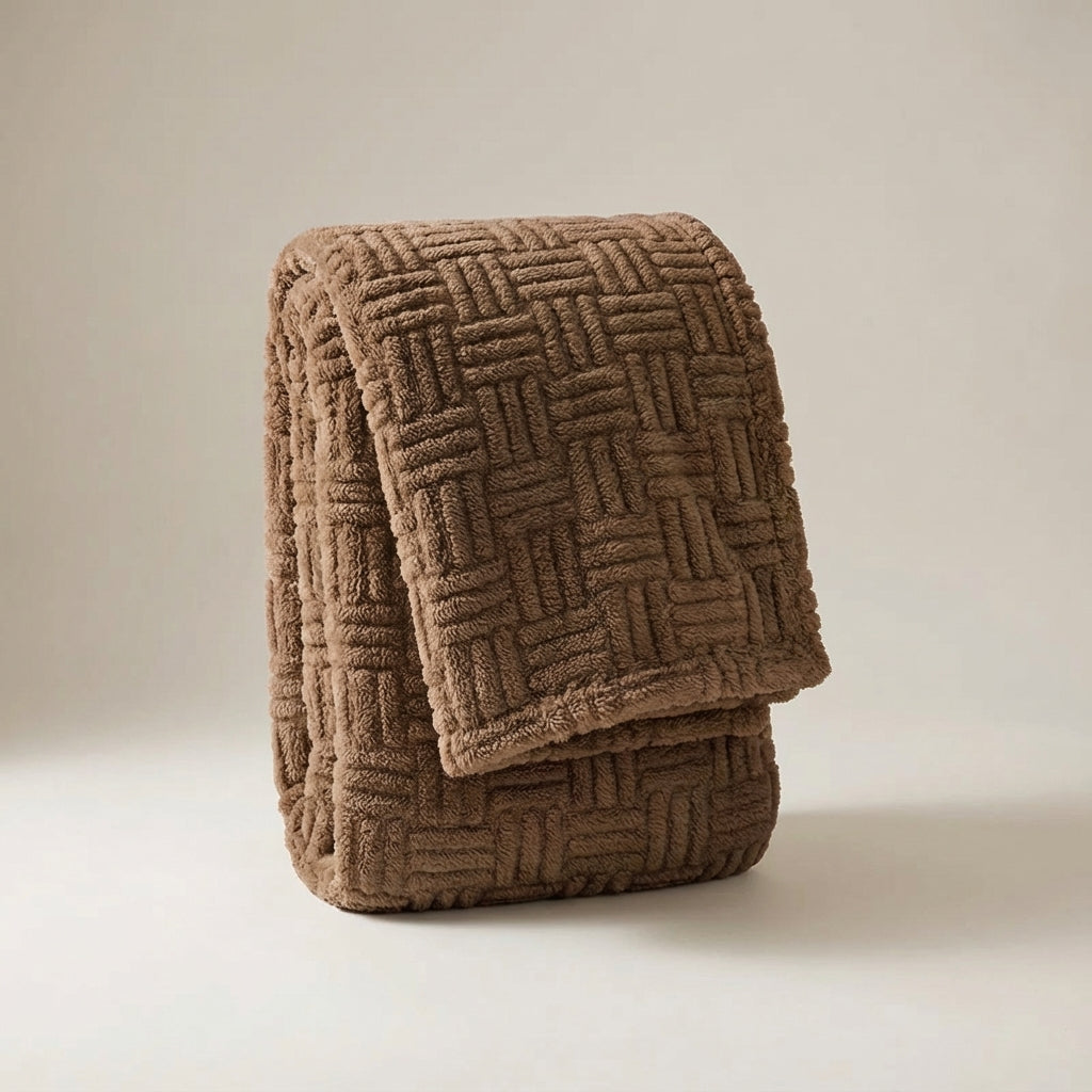 Wurfdecke mit wolkenweicher Jacquard-Textur und geometrischem Design