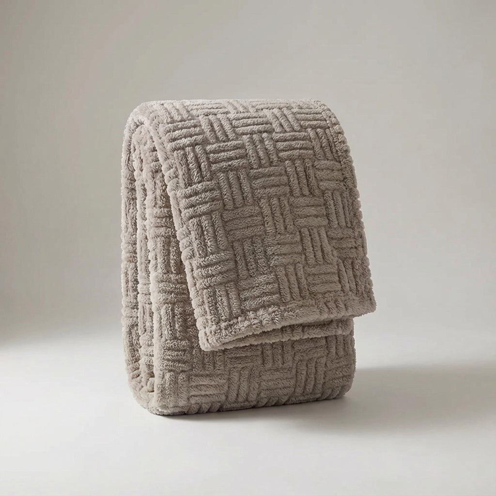 Wurfdecke mit wolkenweicher Jacquard-Textur und geometrischem Design
