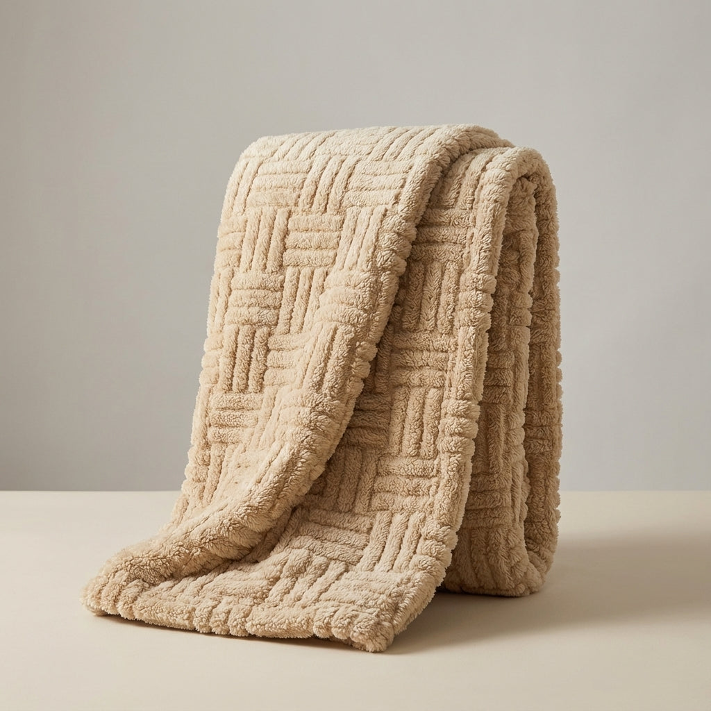 Wurfdecke mit wolkenweicher Jacquard-Textur und geometrischem Design