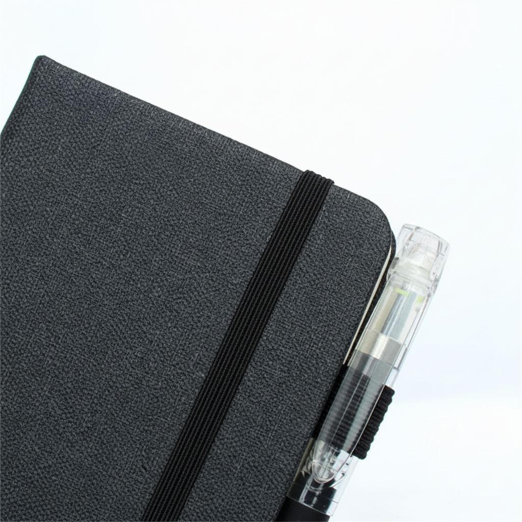 A7 Taschennotizbuch mit Spiralbindung und Stifthalter
