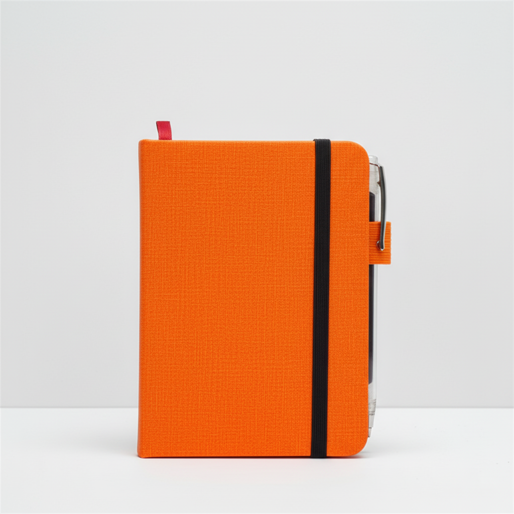 A7 Taschennotizbuch mit Spiralbindung und Stifthalter