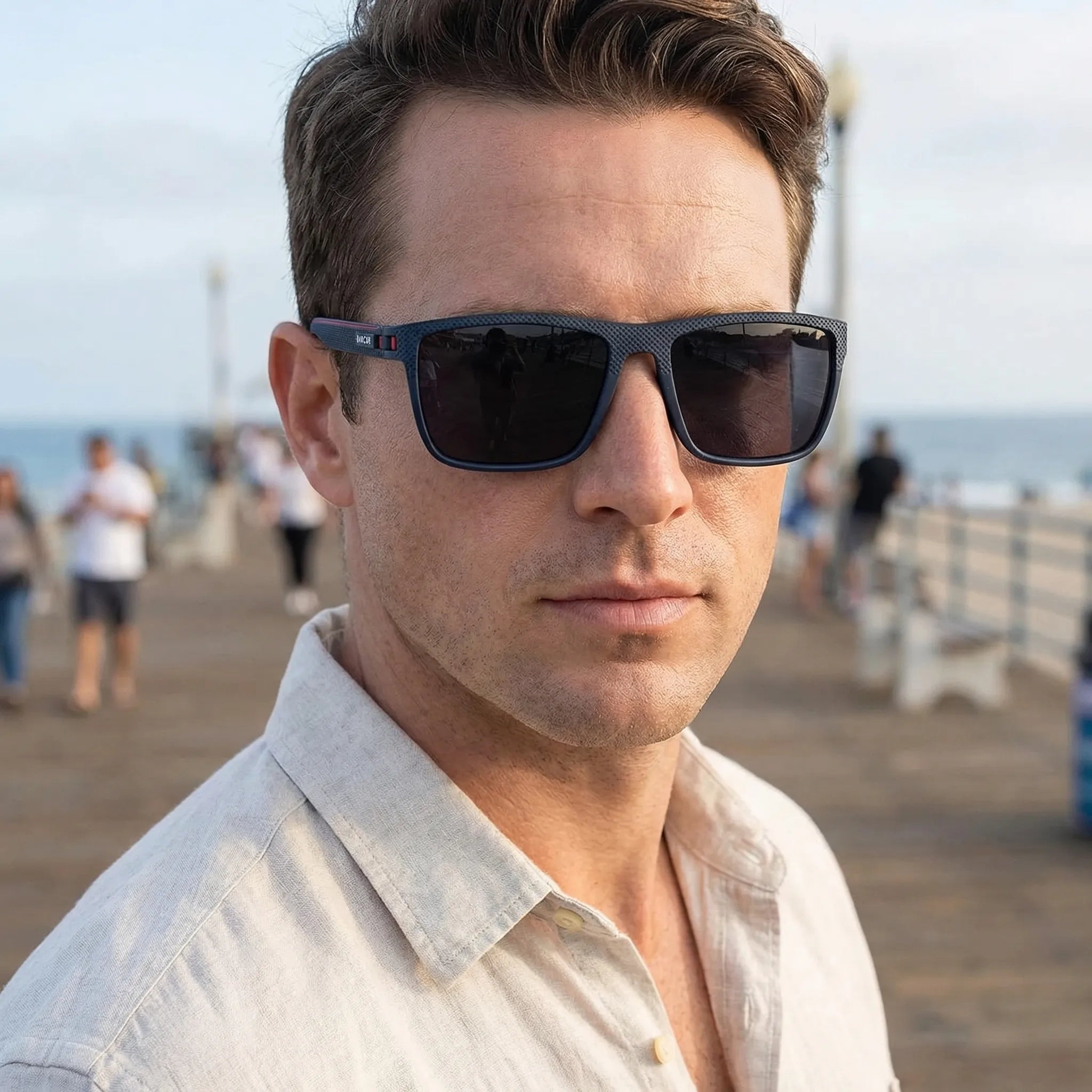 Polarisierte Sportsonnenbrille quadratischer Rahmen mit flexiblem Material