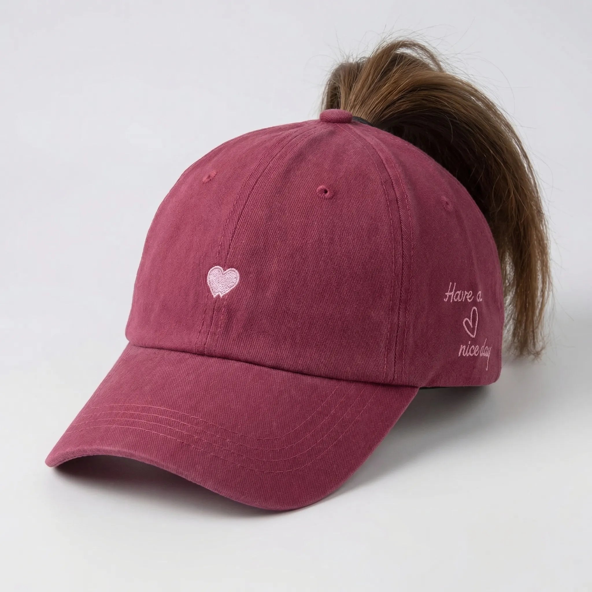 Ponytail Baseballmütze mit offener Rückseite verstellbarer Snapback