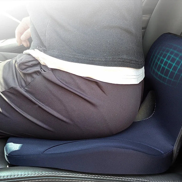 L-förmiges ergonomisches Sitzkissen mit Rückenlehne und rutschfester Basis