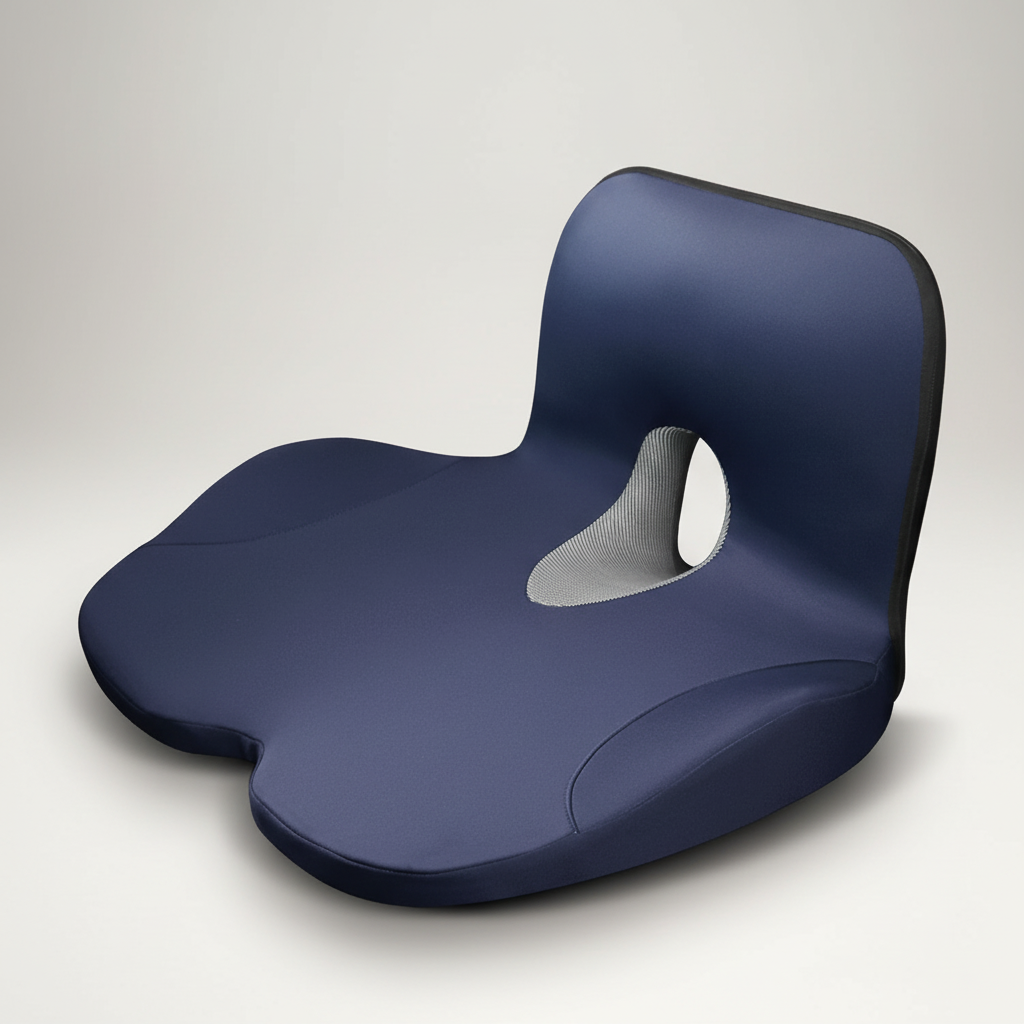 L-förmiges ergonomisches Sitzkissen mit Rückenlehne und rutschfester Basis