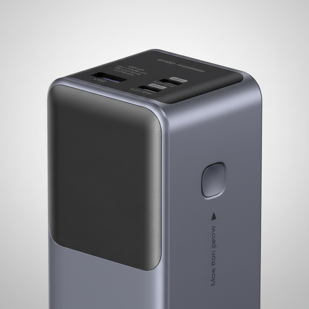 Hochkapazitäts-Powerbank mit USB-Typ-C Anschlüssen und digitalem Display