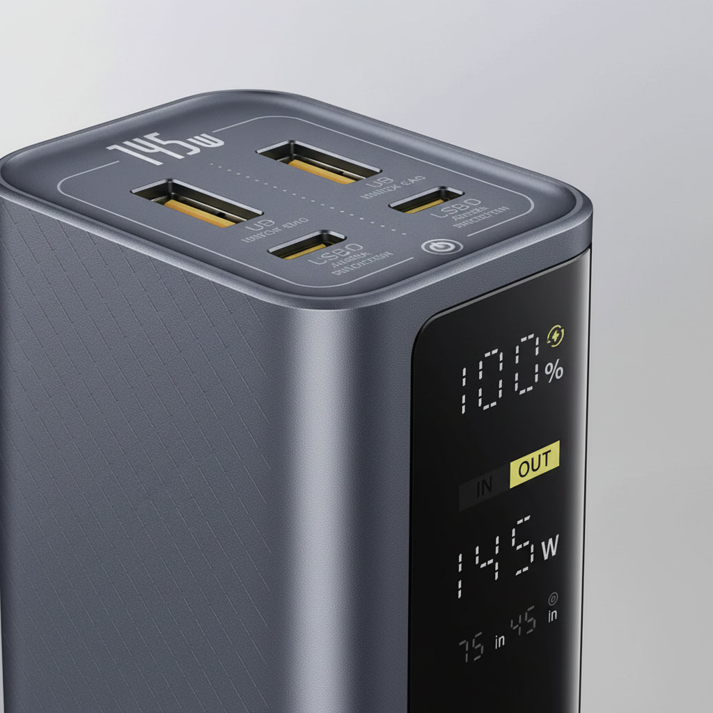 Powerbank 20800mAh schnellladen mehrere Anschlüsse Metallgehäuse